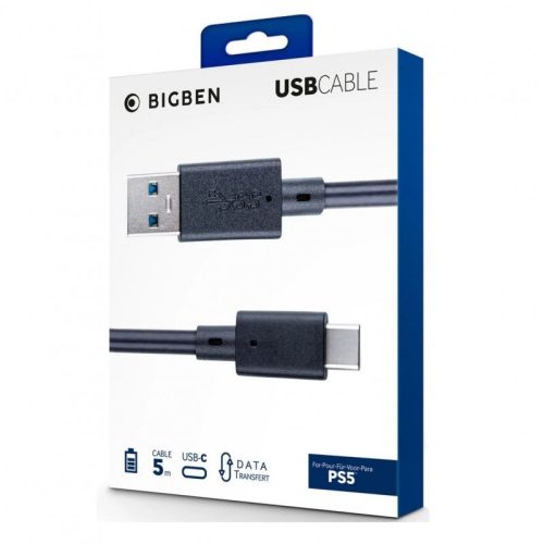 Bigben PS5 USB/USB-C Kábel - 5 méter (3665962004809)