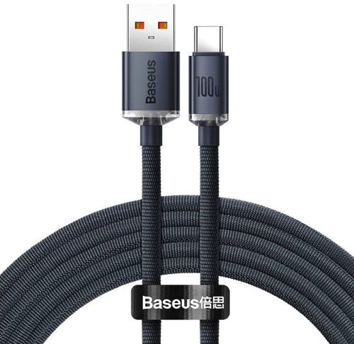 Baseus Crystal Shine USB-USB-C Kábel 100W 1,2m - Fekete (6932172602802)
