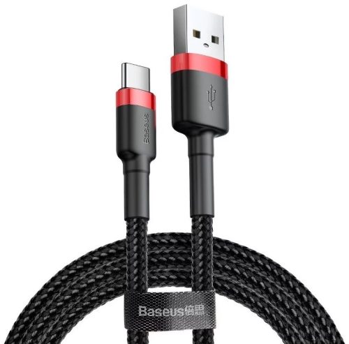 Baseus Cafule USB-USB-C Kábel 3A 1m - Piros/Fekete (6953156278219)