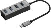 Yenkee YHB C430 Alumínium USB-C Töltő Elosztó 4db USB 3.0 (8590669295098)