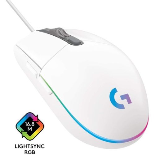 Logitech G203 LIGHTSYNC Gaming egér fehér(910-005797)