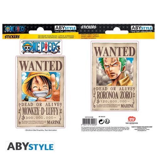 ONE PIECE - Wanted Luffy & Zoro Matrica Szett 16x11cm 2db (ABYDCO146)