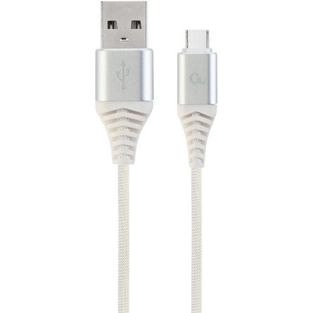 Gembird USB 2.0 A/USB-C Adatkábel 2m - Ezüst/Fehér (CC-USB2B-AMMBM-2M-BW2)