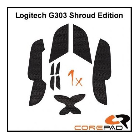 Corepad Logitech G303 Shroud Edition Soft Grips Fekete