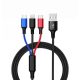3 in 1 Multifunkciós Töltőkábel Micro USB + Type-C + Lightning