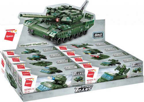 QMAN 42301 LEGO-kompatibilis Építőjáték 8 az 1-ben: Háborús tank - 642 db (QH42301)