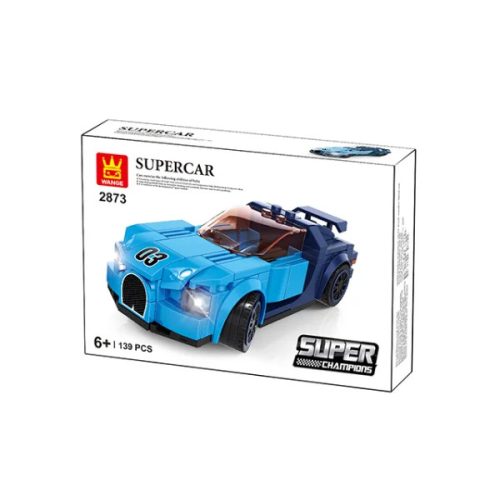 WANGE 2873 LEGO-kompatibilis Építőjáték Supercar Kék Sportkocsi - 139 db (WH2873)
