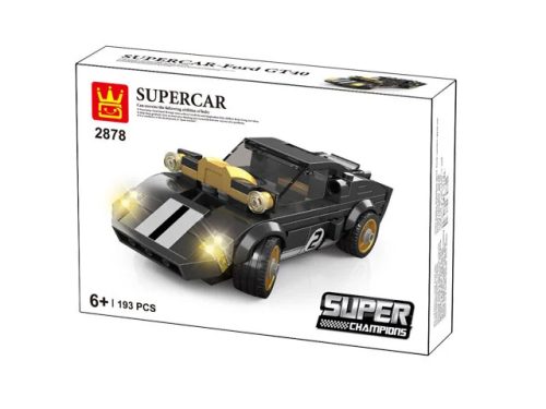 WANGE 2878 LEGO-kompatibilis Építőjáték Supercar Fekete Gyorsasági Autó - 193 db (WH2878)