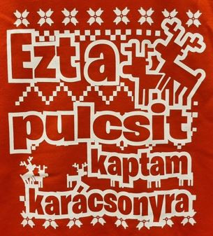 Zsozéatya Karácsonyi Piros Pulóver - ÚJ! - Szarvasok, Piros/Piros, XL